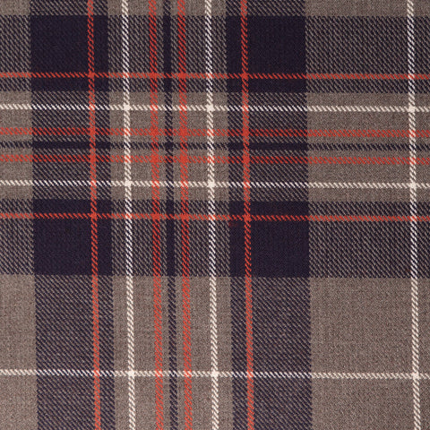 Grey Blue Tharthan Tartan Check 65% Poly 35% Visc