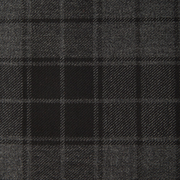 Grey Highlander Caledonian Tartan Check 100% Wool