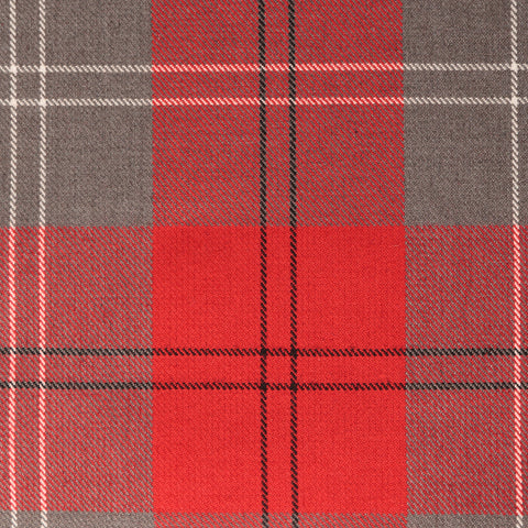 Grey Red Check Tharthan Tartan Check 65% Poly 35% Visc