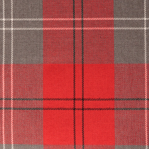 Grey Red Check Tharthan Tartan Check 65% Poly 35% Visc