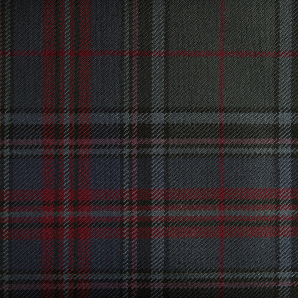 Grey Stewart Caledonian Tartan Check 100% Wool