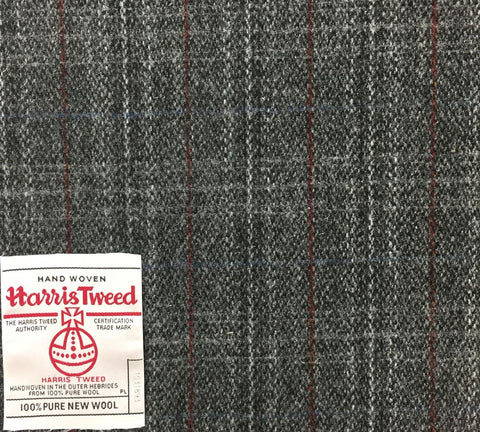 Dark Grey With Blue And Red Check Harris Tweed
