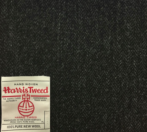 Charcoal Grey Herringbone Harris Tweed