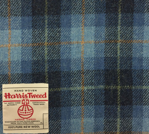 Light Fawn Prince of Wales With Rust And Maroon Check Harris Tweed