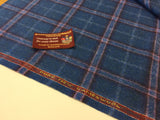 Blue with purple and blue check 100% Pure New Lambswool Jacketing