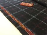 Navy Blue with red and baby blue Over check 100% Pure New Lambswool Jacketing
