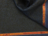 Electric Blue with Black herringbone 100% Pure New Lambswool Jacketing