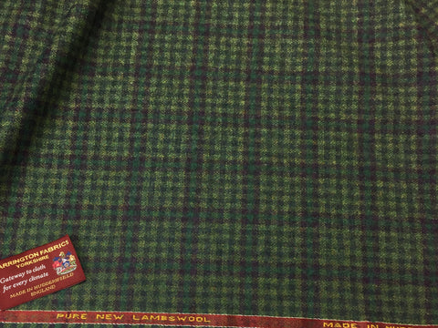 Green with over check 100% Pure New Lambswool Jacketing
