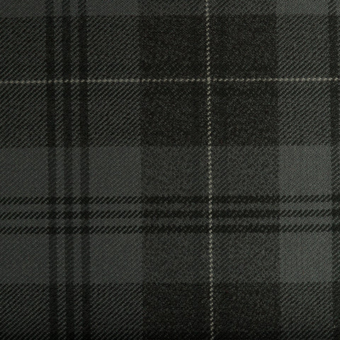 Silver Granite Caledonian Tartan Check 100% Wool