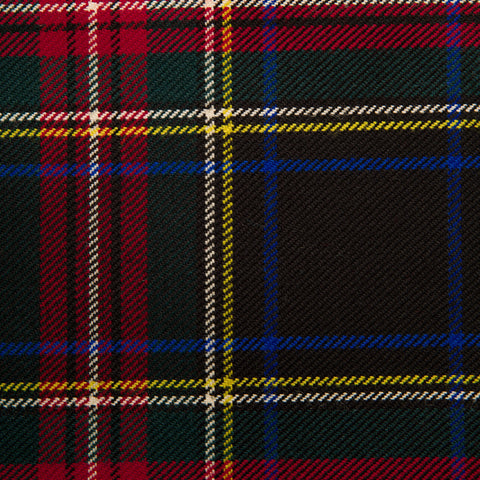 Stewart Black Caledonian Tartan Check 100% Wool